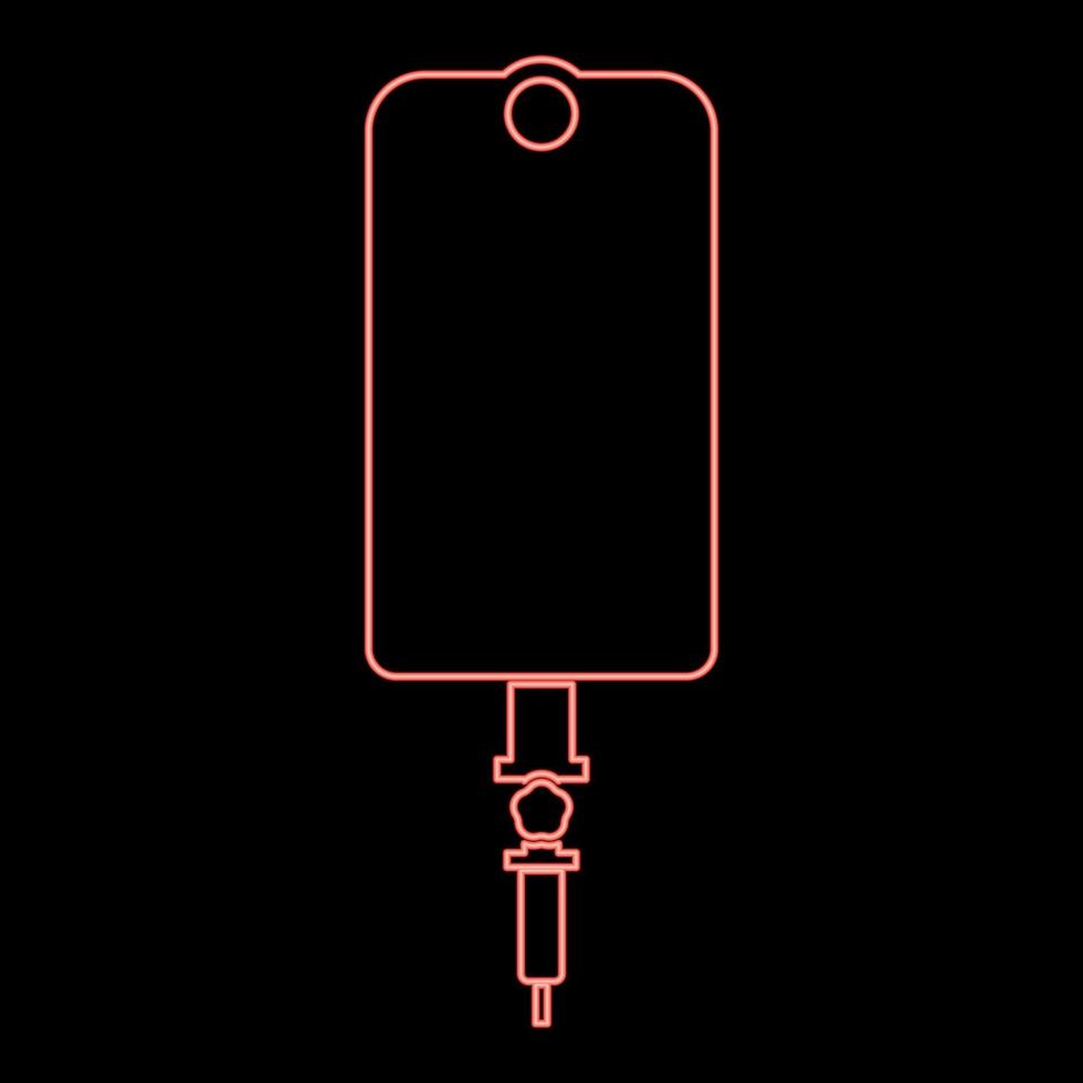Neon dropper package bottle installator red color vector illustration image flat style