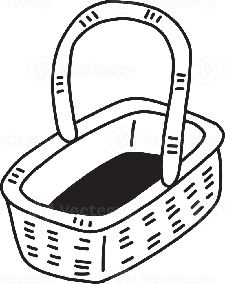 Hand Drawn basket illustration png