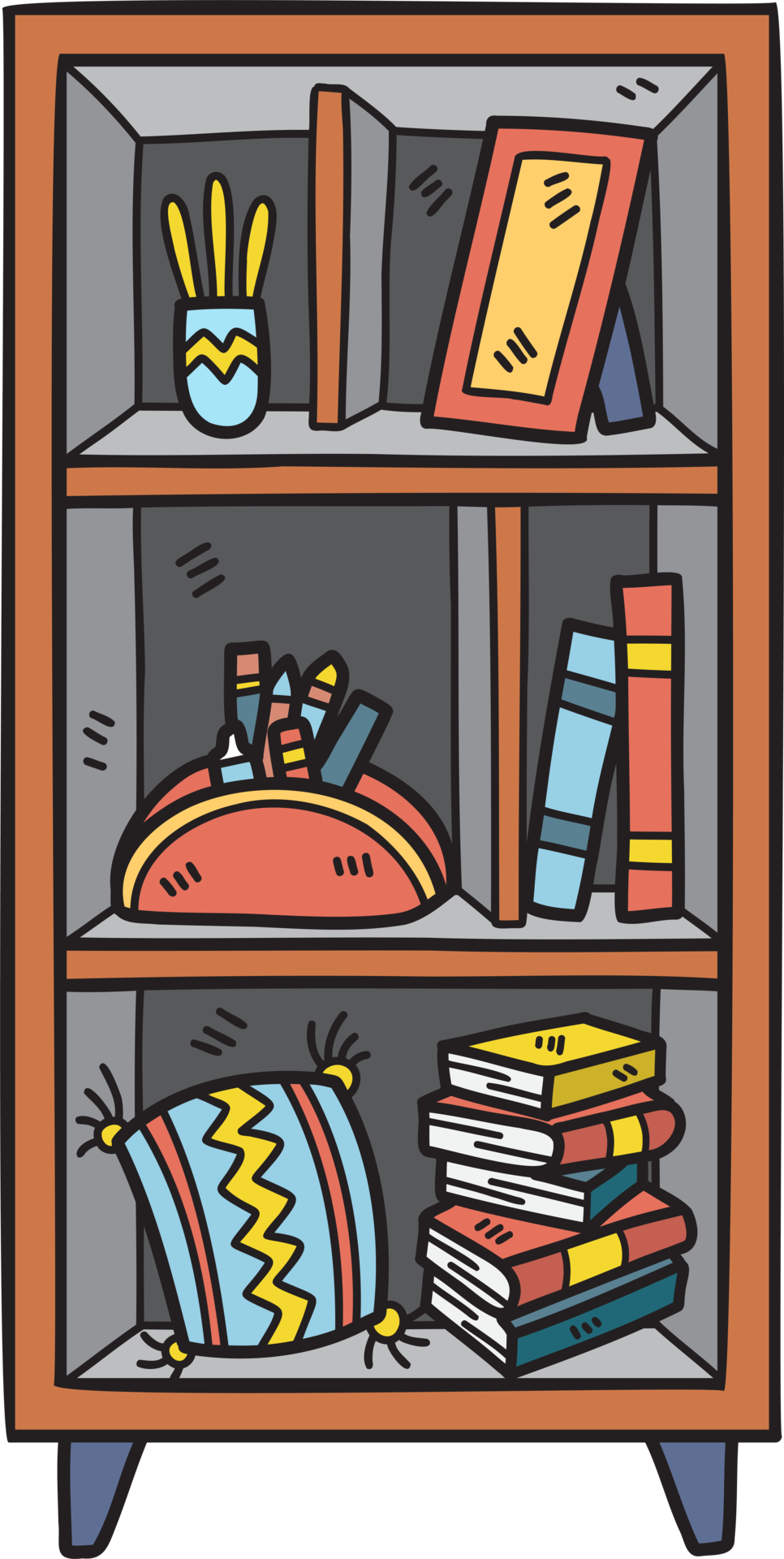 Hand Drawn bookshelf illustration 14966852 PNG