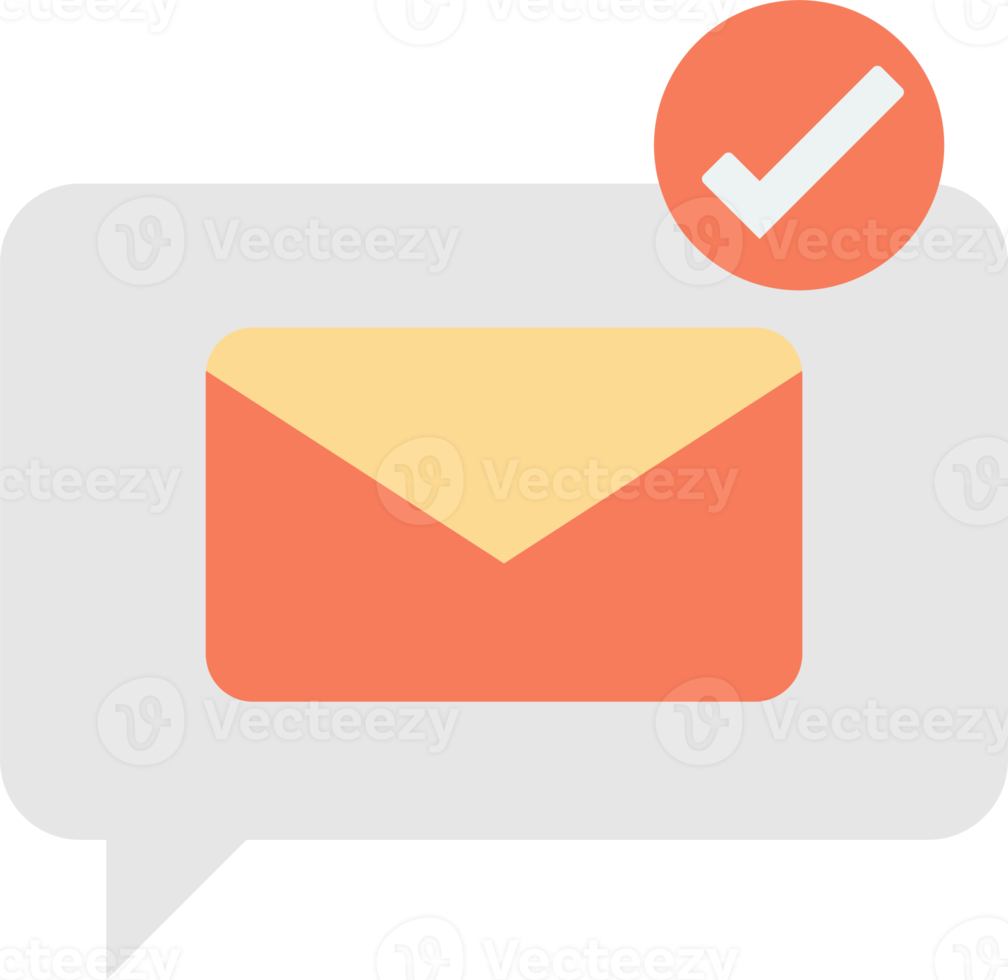 message box with email illustration in minimal style png