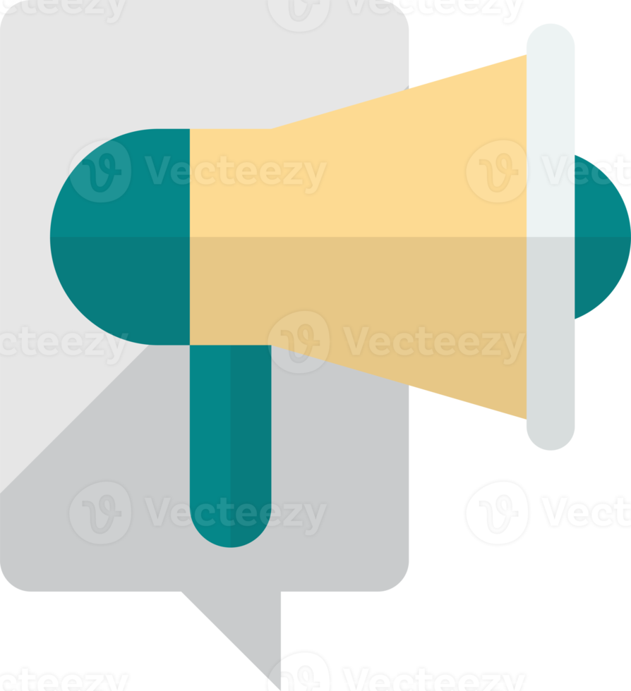 Message box and megaphone illustration in minimal style png