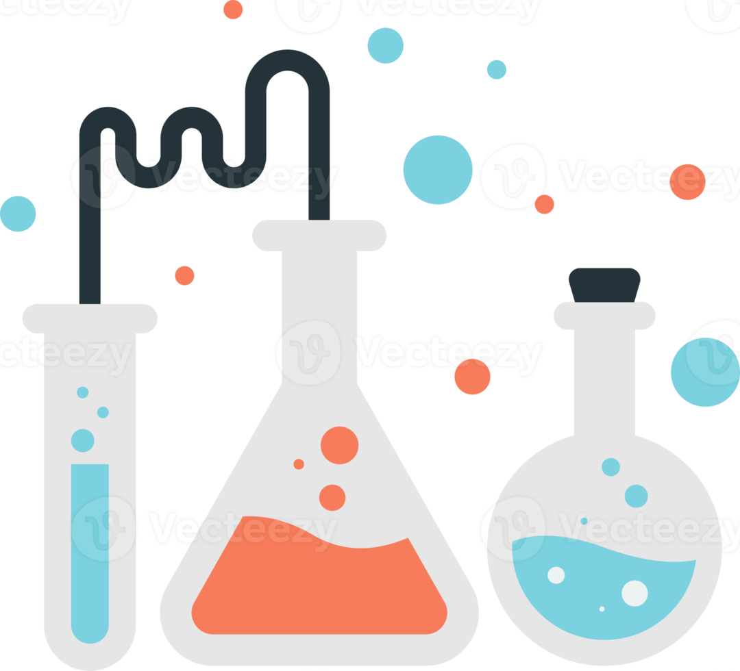 Free chemical experiments and test tubes illustration in minimal style  14966880 PNG with Transparent Background