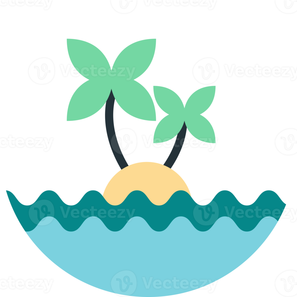 sea island illustration in minimal style png