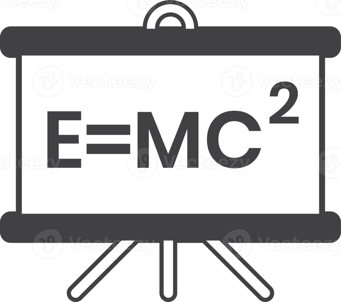 White board with scientific equations illustration in minimal style png