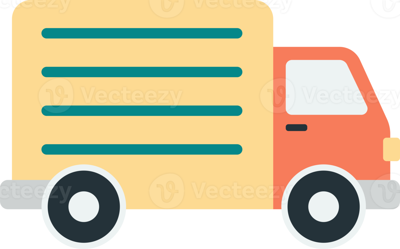 truck illustration in minimal style png