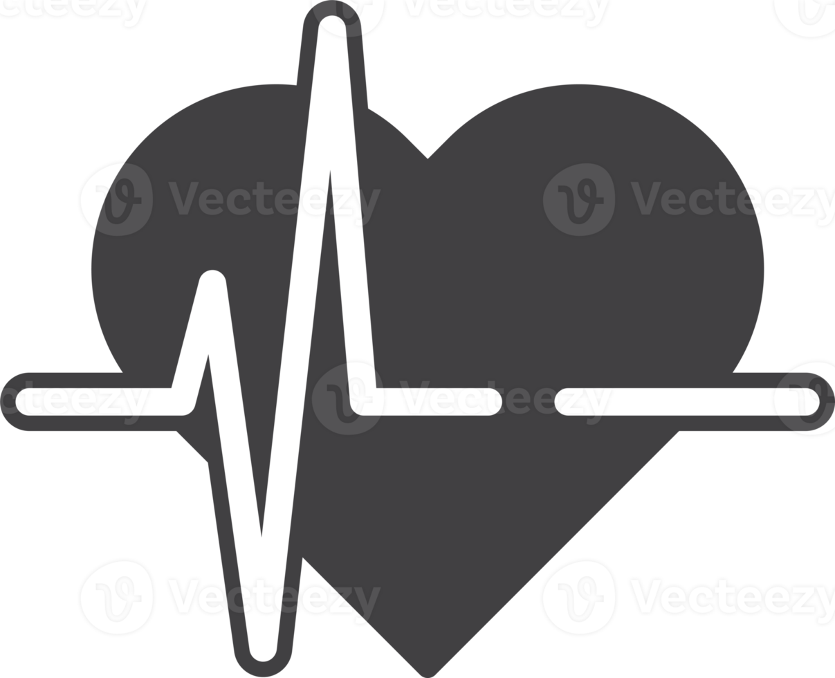 heart and pulse illustration in minimal style png