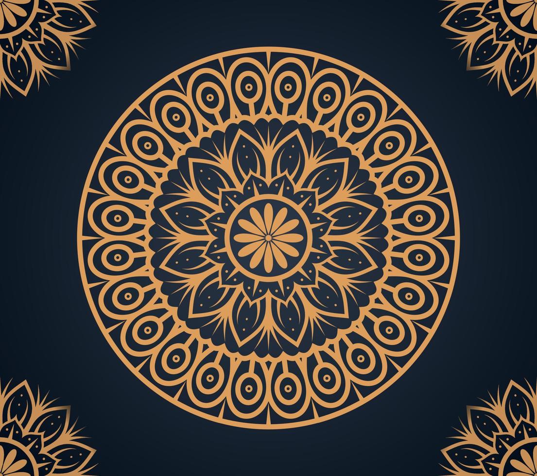 el diseño de mandala floral ornamental de lujo en archivo vectorial de color dorado vector