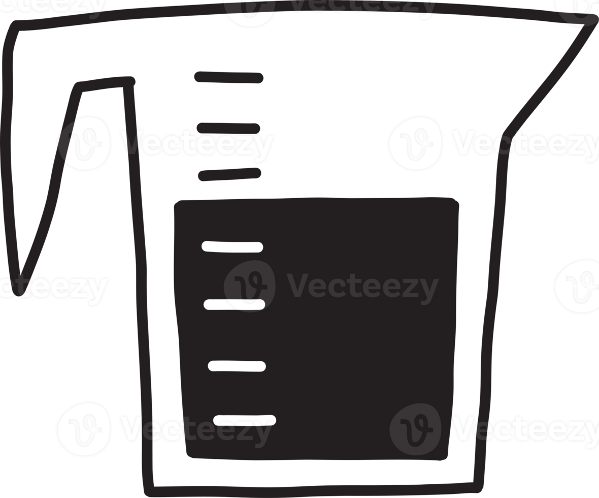 ilustração de jarro de medição desenhada à mão png
