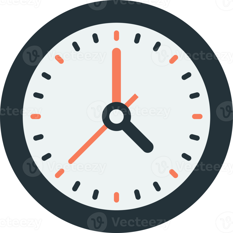 ilustración de reloj de pared en estilo minimalista png