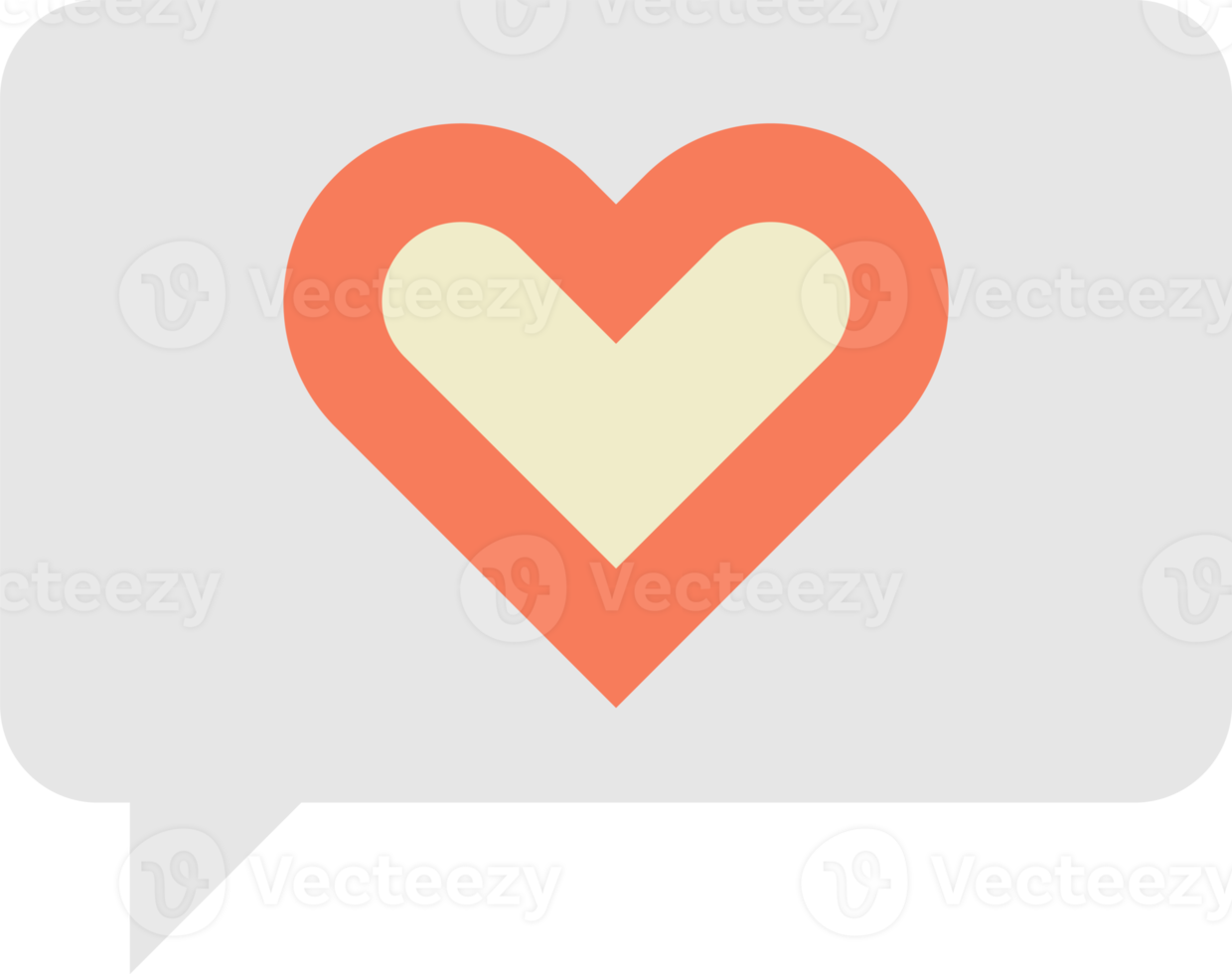 heart on text box illustration in minimal style png