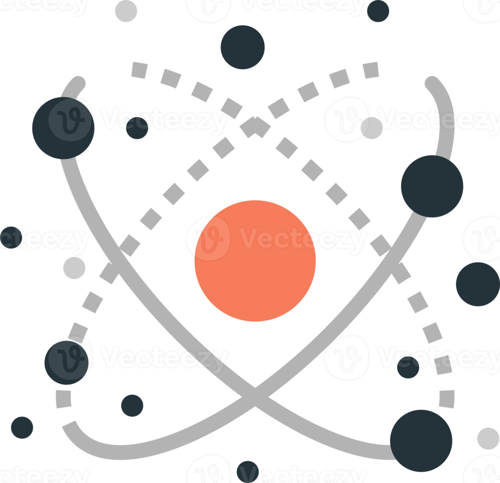 Moleküle und Atome Illustration im minimalen Stil png