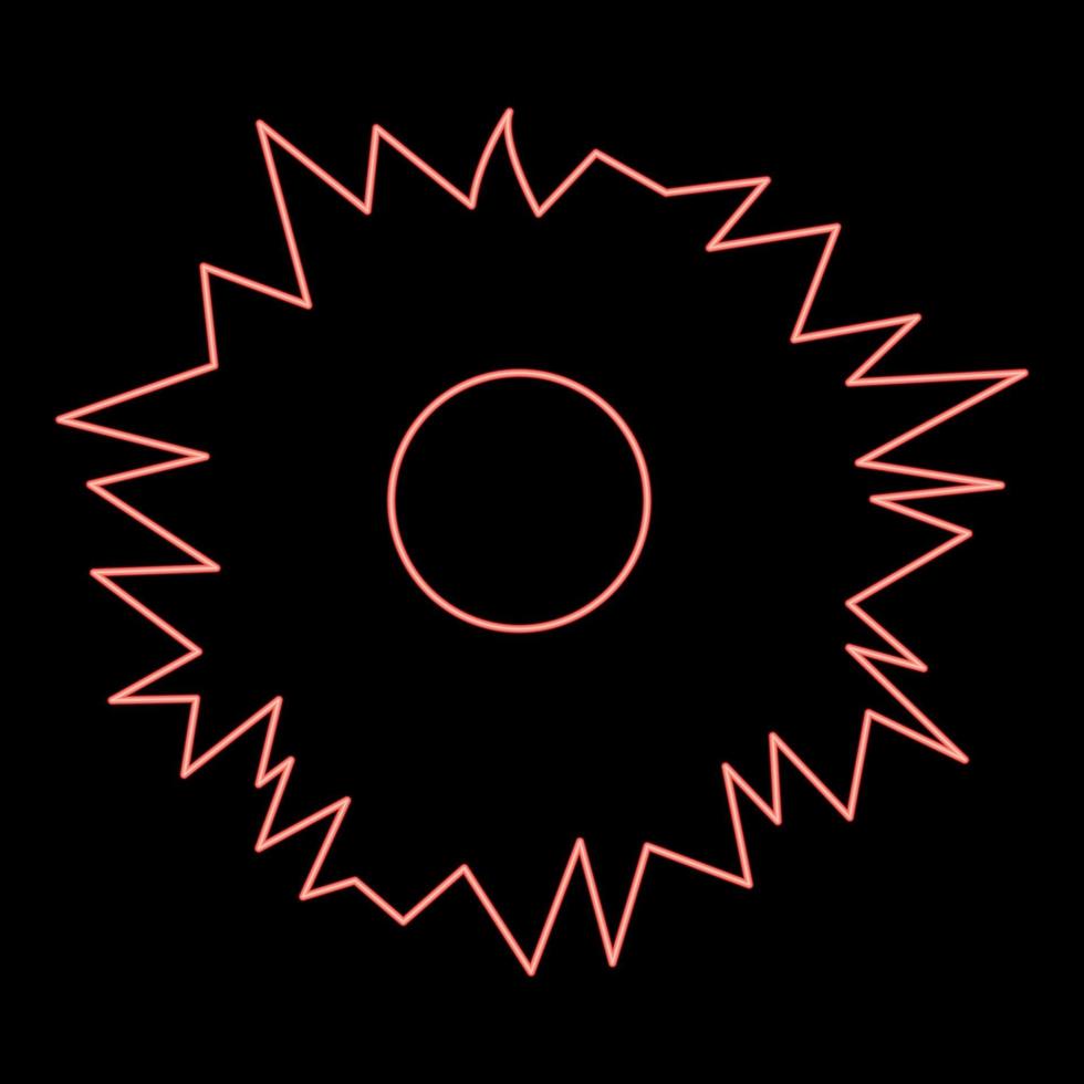 agujero de neón de estilo plano de imagen de ilustración de vector de color rojo tiro