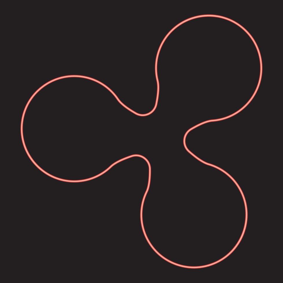 Neon ripple red color vector illustration image flat style