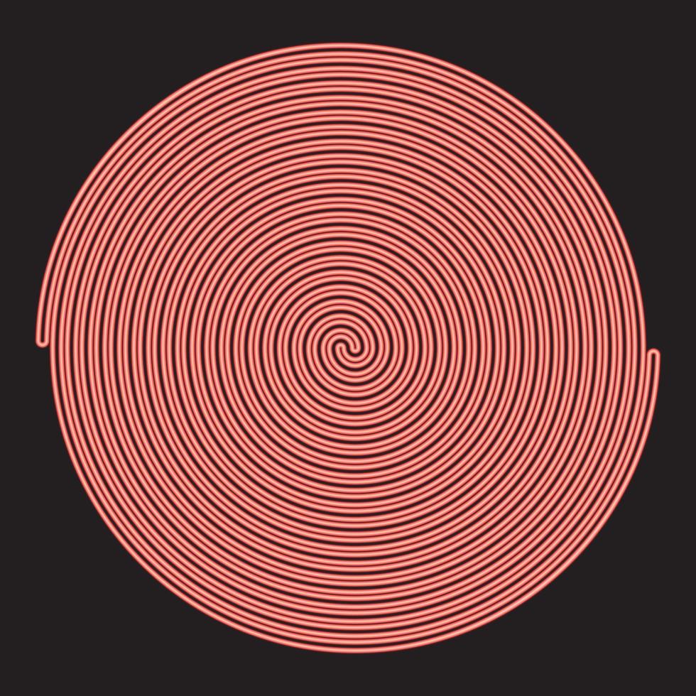 Neon spiral red color vector illustration image flat style