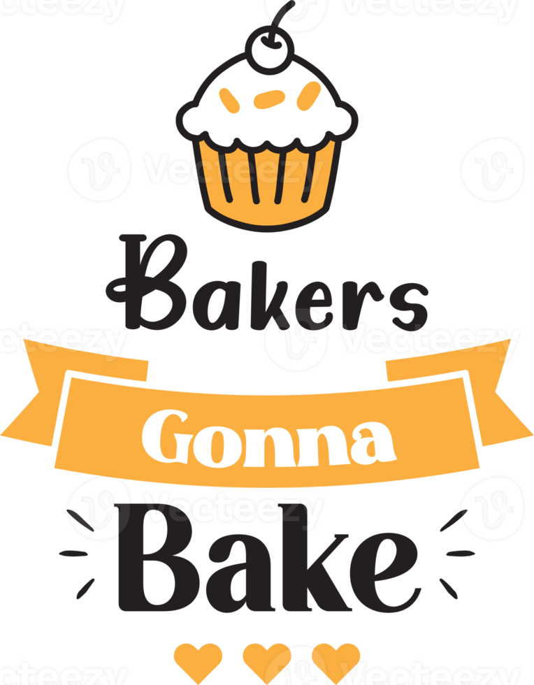 bakkers gaan bakken belettering en citaat illustratie png