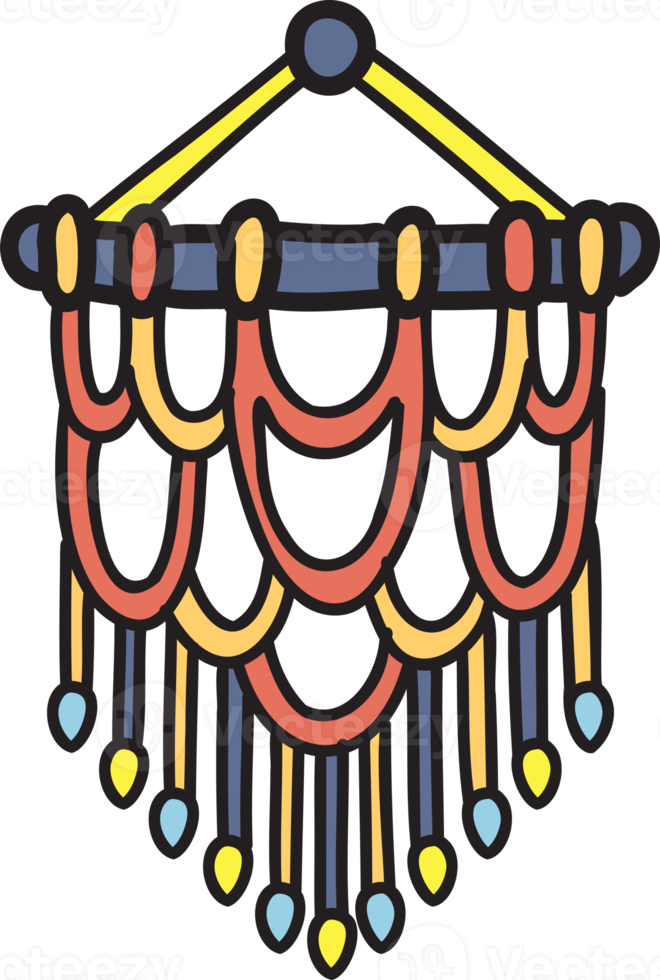 ilustração de amuleto de apanhador de sonhos desenhada de mão png