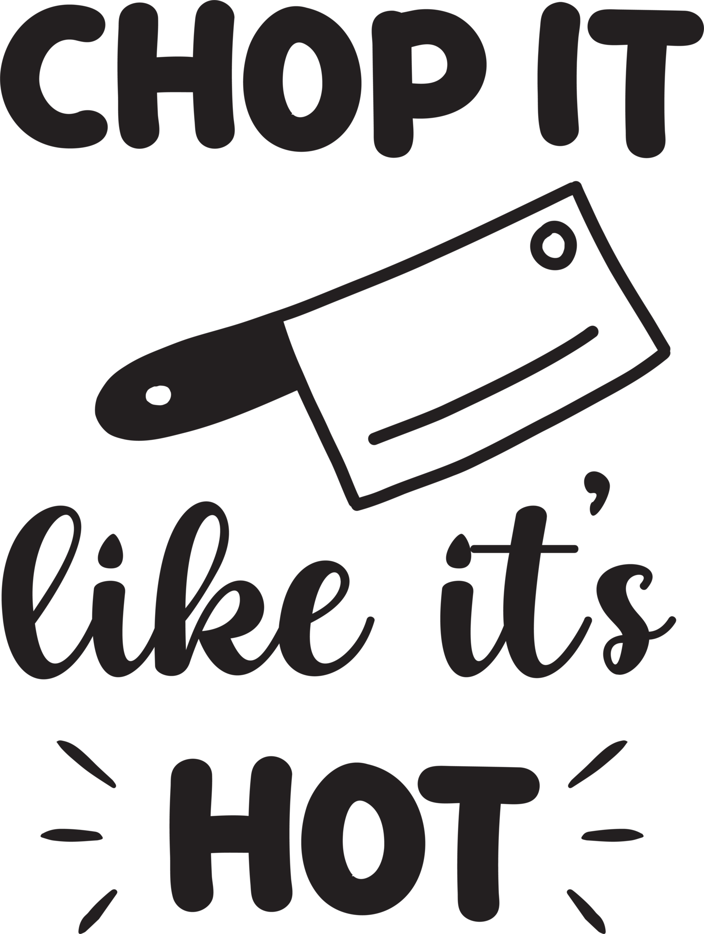 Chop it like it is hot lettering and quote illustration 14967237 PNG