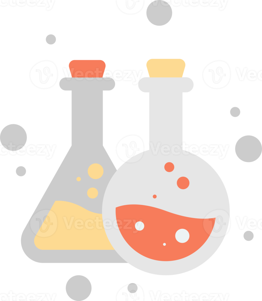 chemical experiments and test tubes illustration in minimal style png