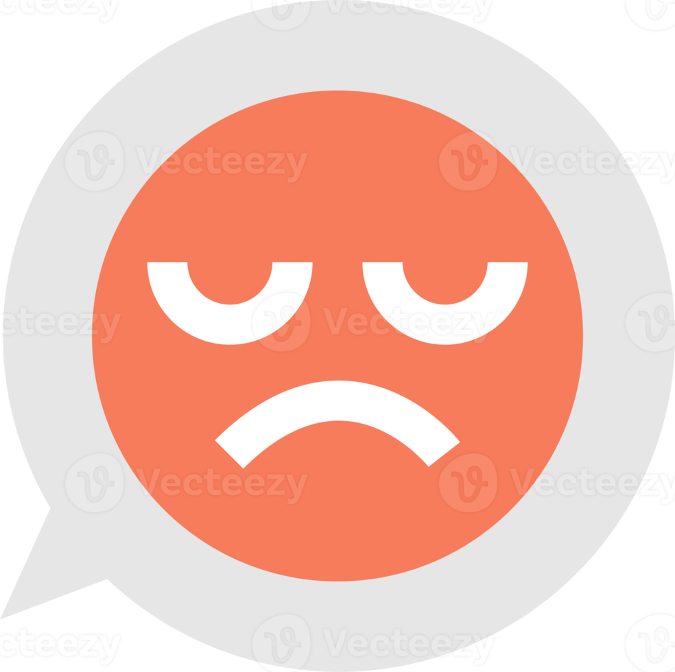 sad face emoji on text box illustration in minimal style png