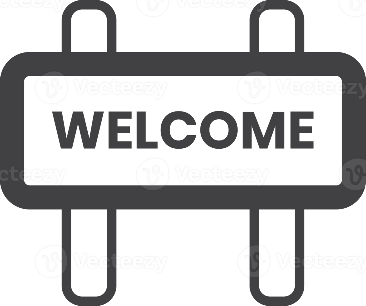 welcome sign illustration in minimal style png