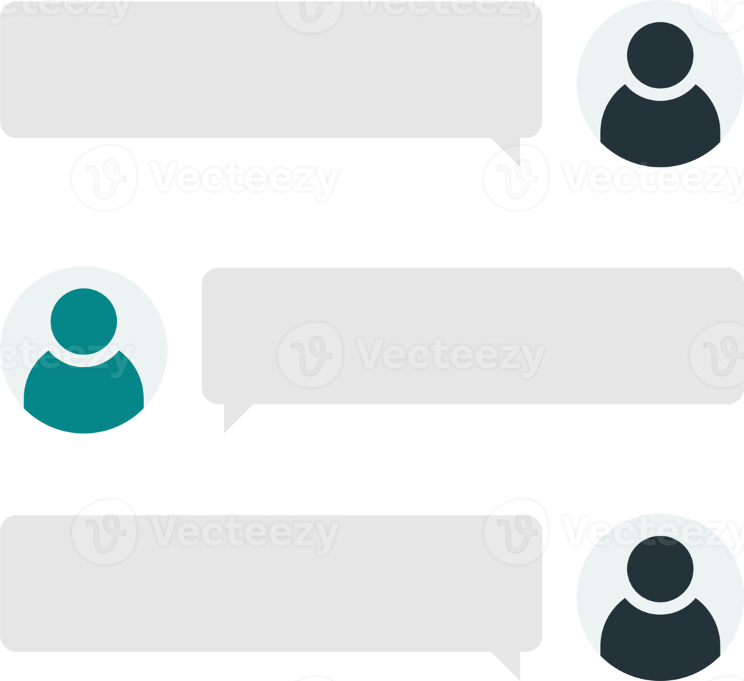 Message boxes and chats illustration in minimal style png
