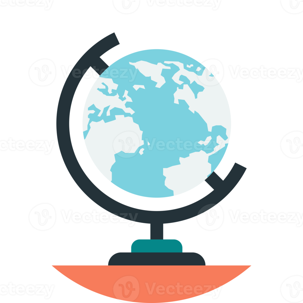 globe model illustration in minimal style png