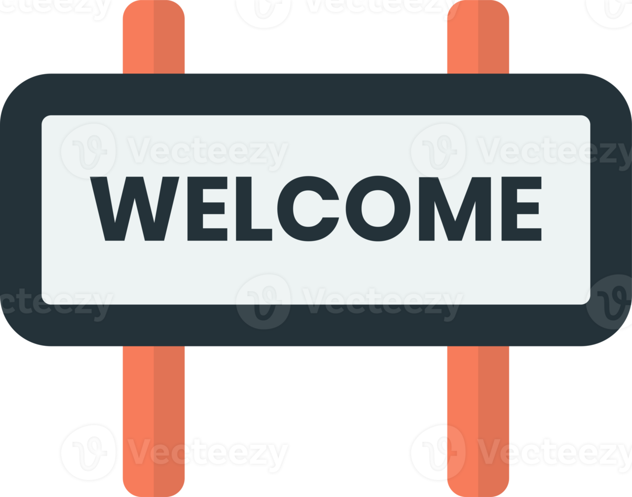 welcome sign illustration in minimal style png