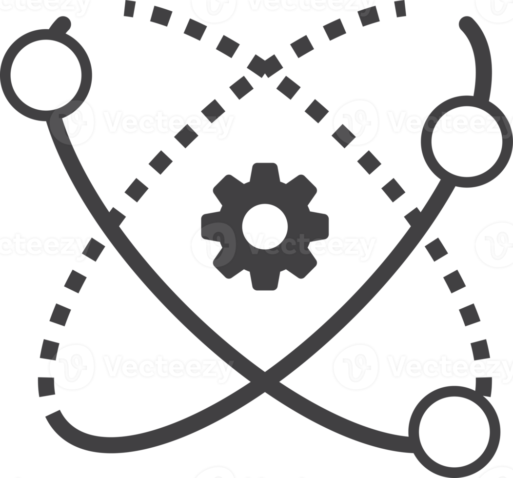 molecules and atoms illustration in minimal style png