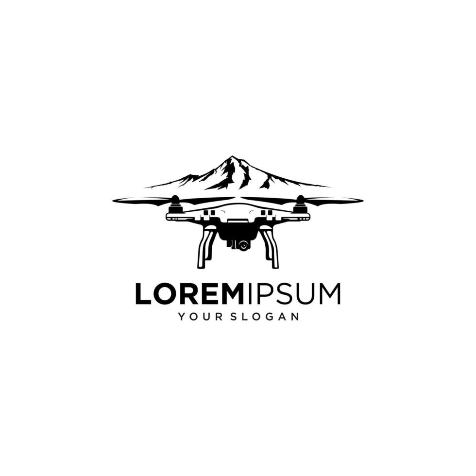 long range drone silhouette logo vector