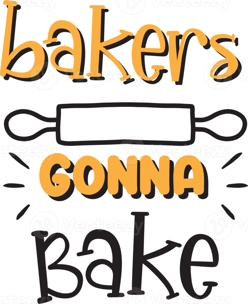 bakkers gaan bakken belettering en citaat illustratie png