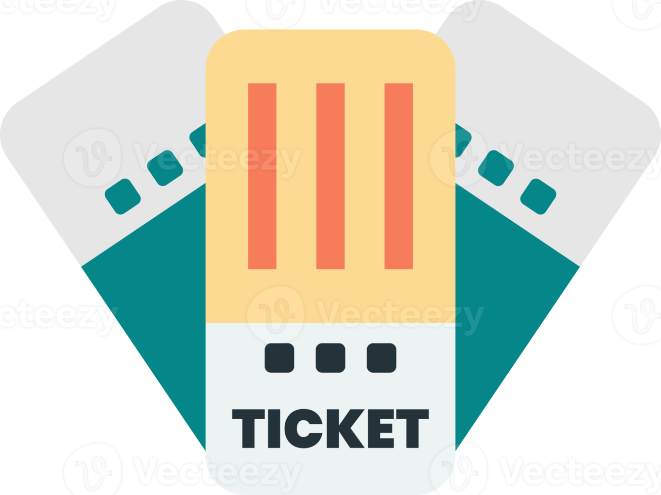 ticket illustratie in minimaal stijl png