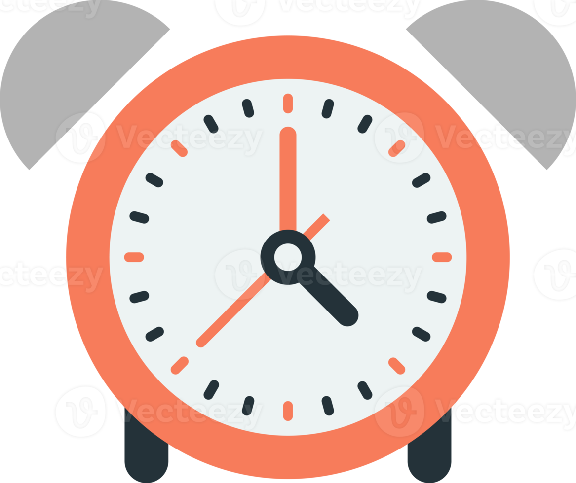 alarm clock illustration in minimal style png