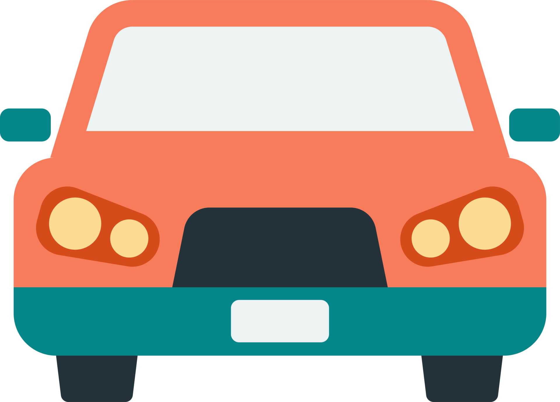 Sedan car from the front view illustration in minimal style 14967415 PNG