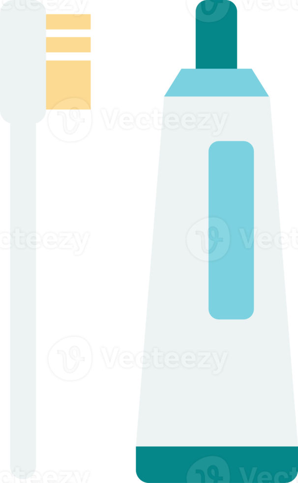 toothbrush and toothpaste illustration in minimal style png