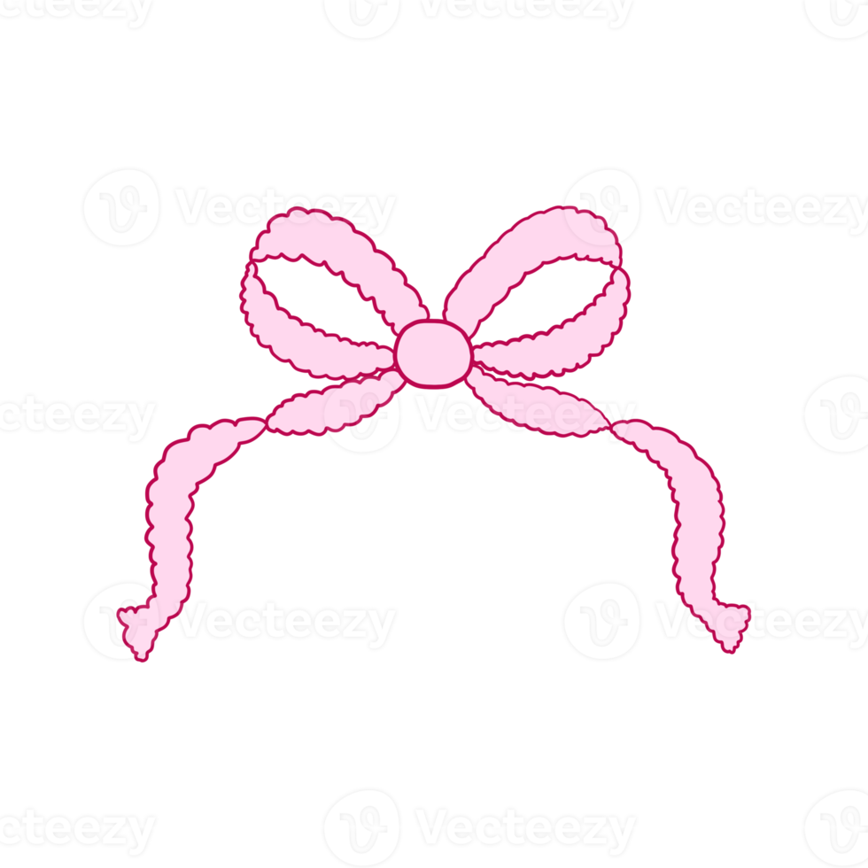 Pink Bow Hand Drawn png