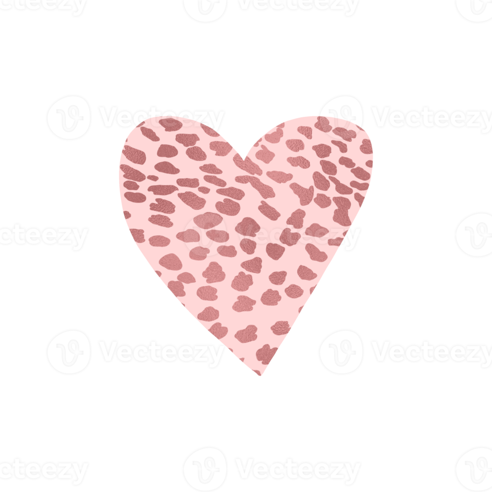 Pink Cheetah Pattern Heart png