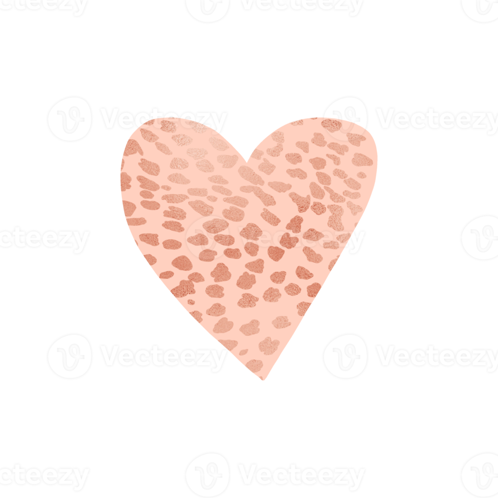 Copper Cheetah Pattern Heart png