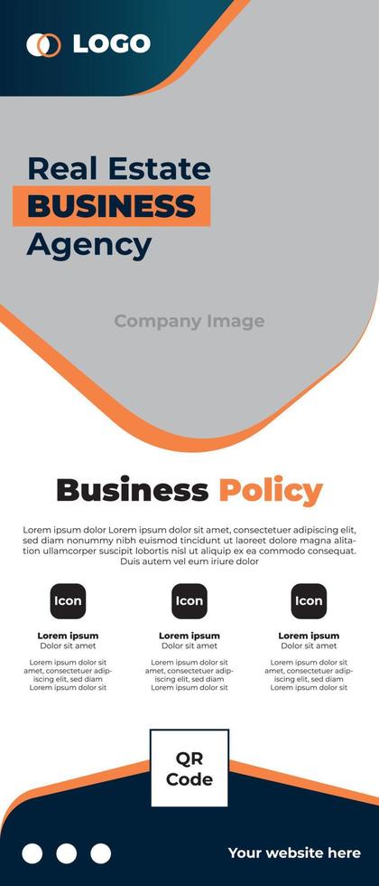 Real-Estate Business Rollup banner design template vector