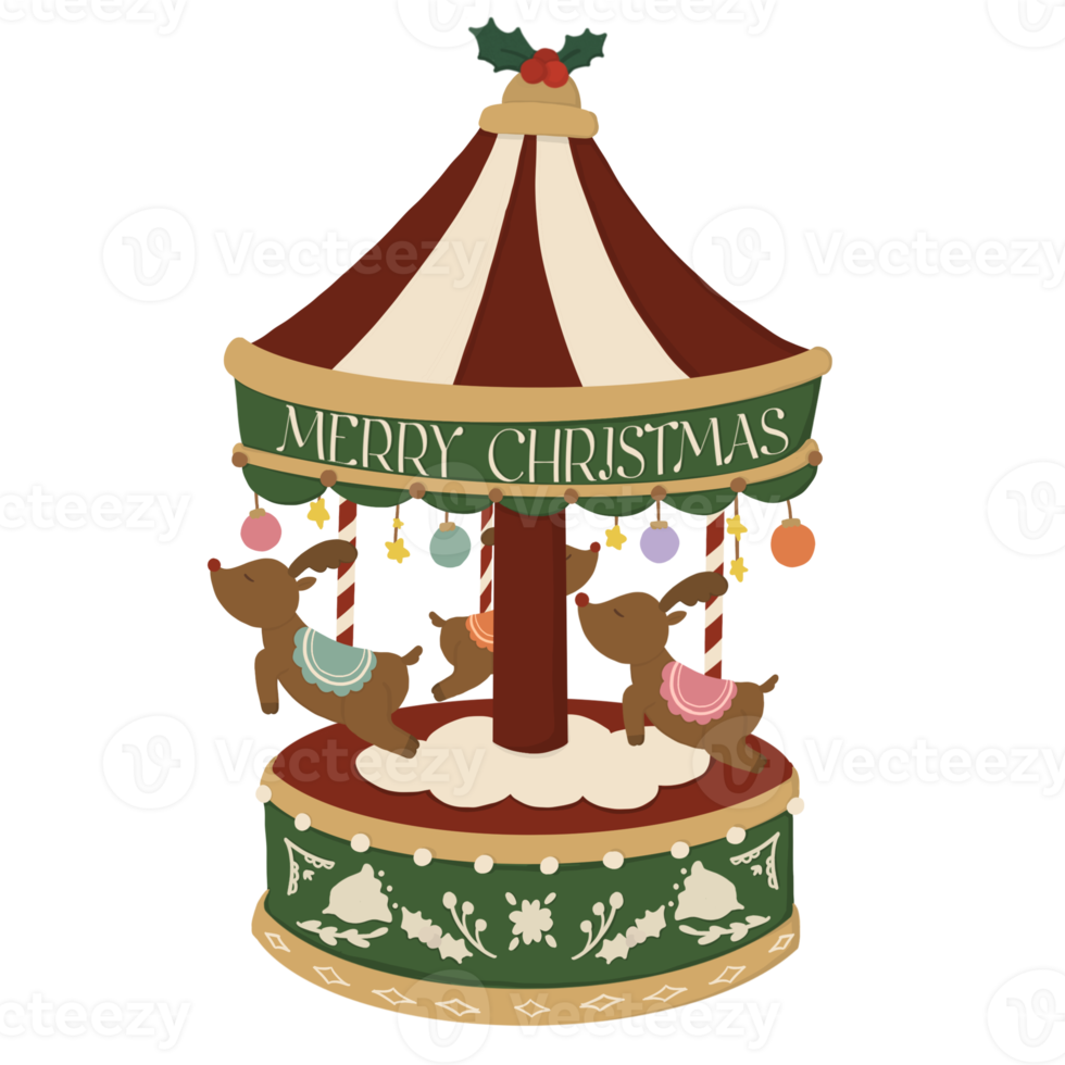 schattig Kerstmis carrousel png