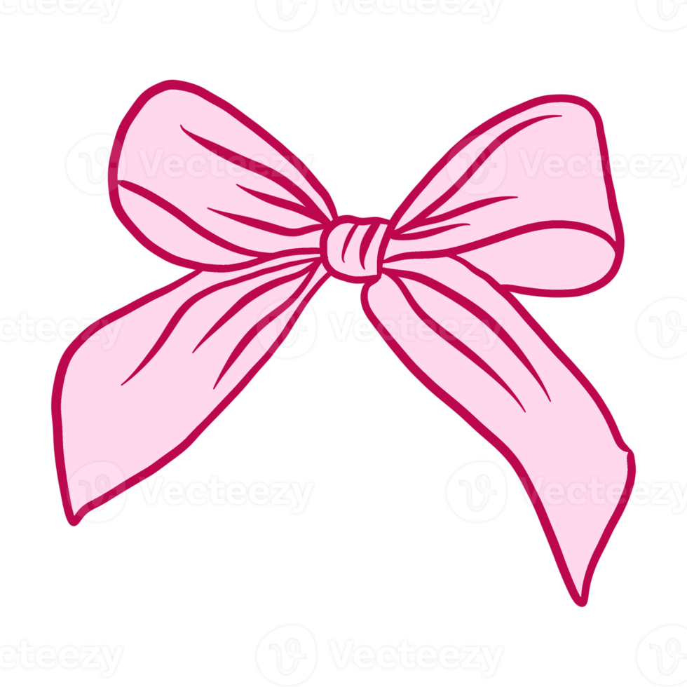 Pink Bow Hand Drawn png