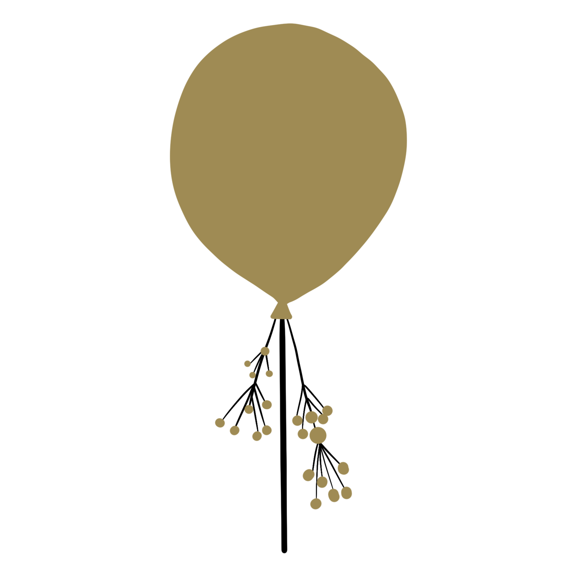 Golden Party Balloon 14967606 PNG