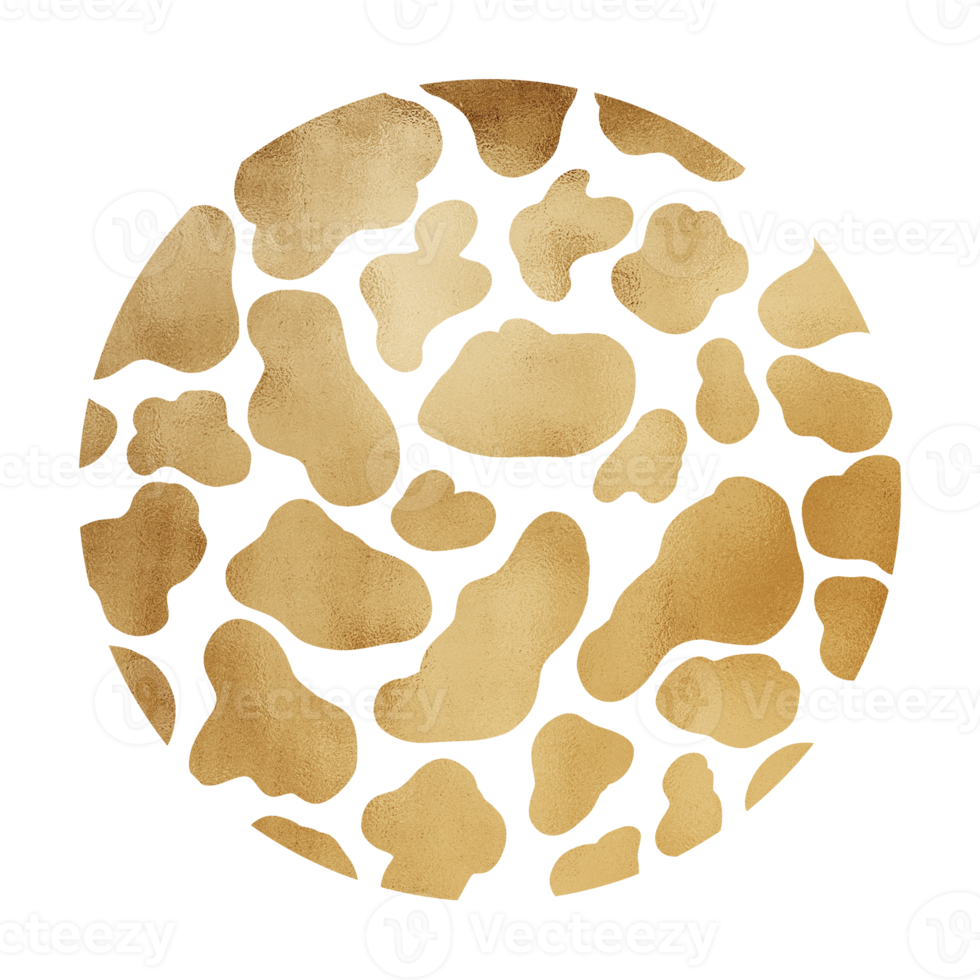 Golden Metallic Cow Pattern png