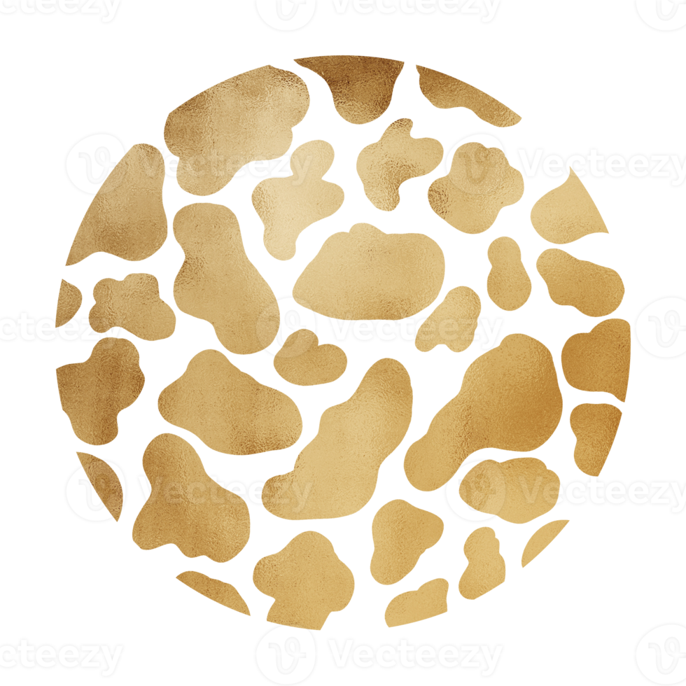 goldenes metallisches kuhmuster png