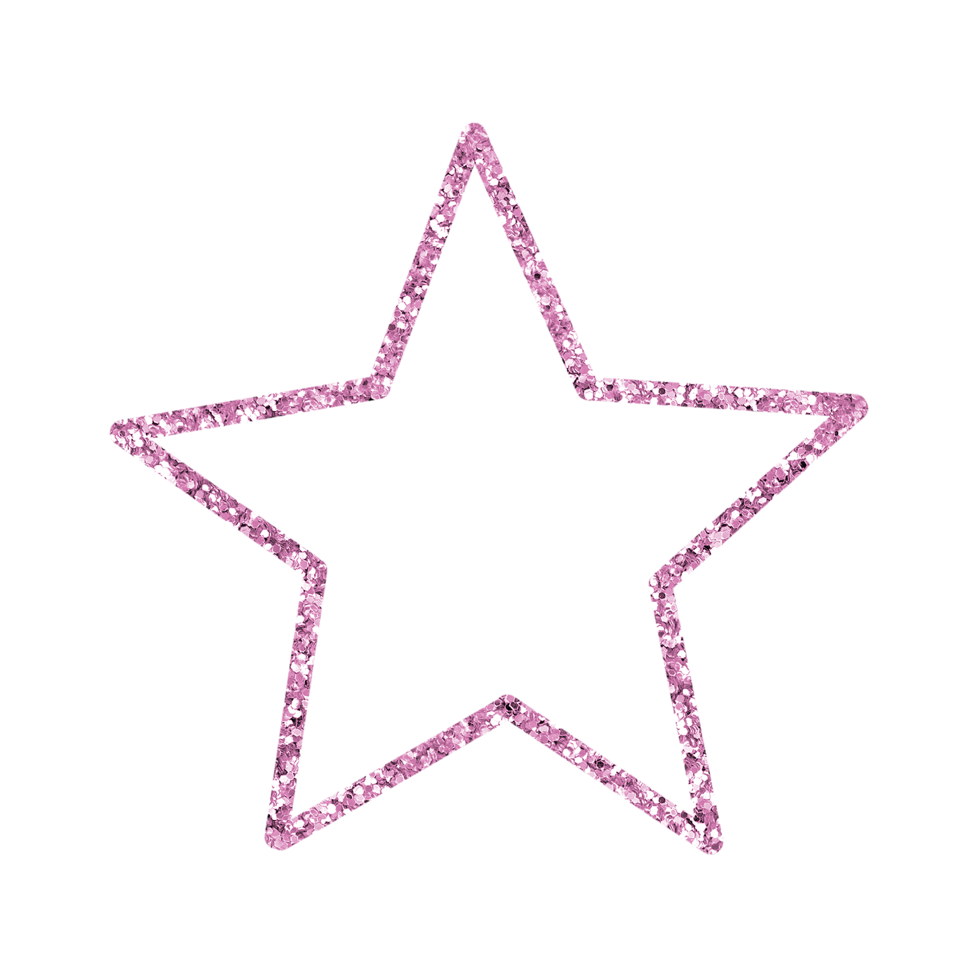 Pink Star Glitter Outlined 14967803 PNG