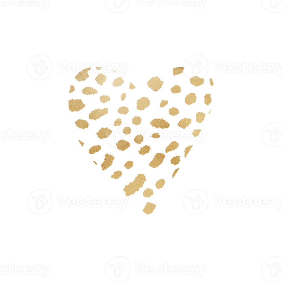 Golden Dalmatian Pattern Heart png