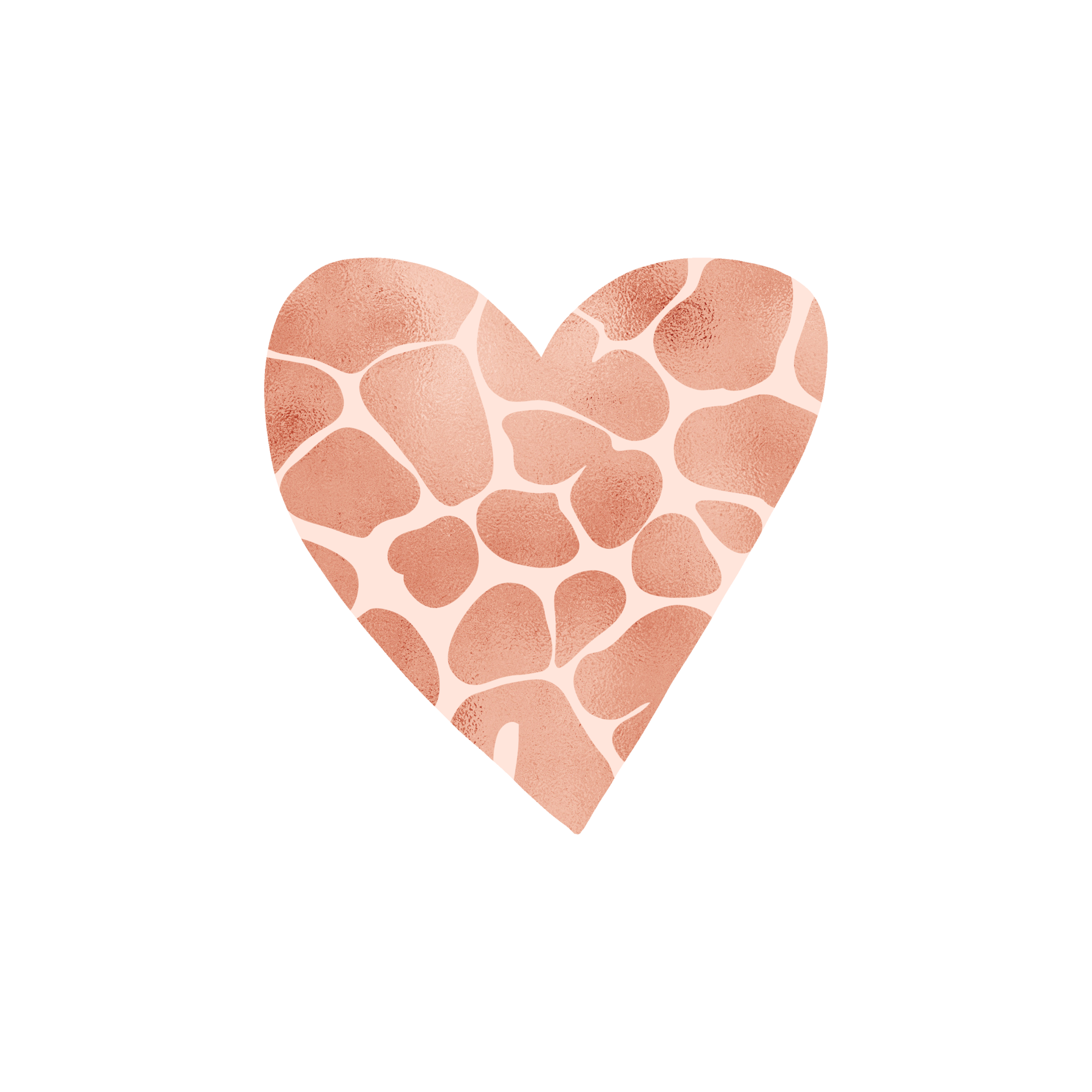 Copper Giraffe Pattern Heart 14967856 PNG