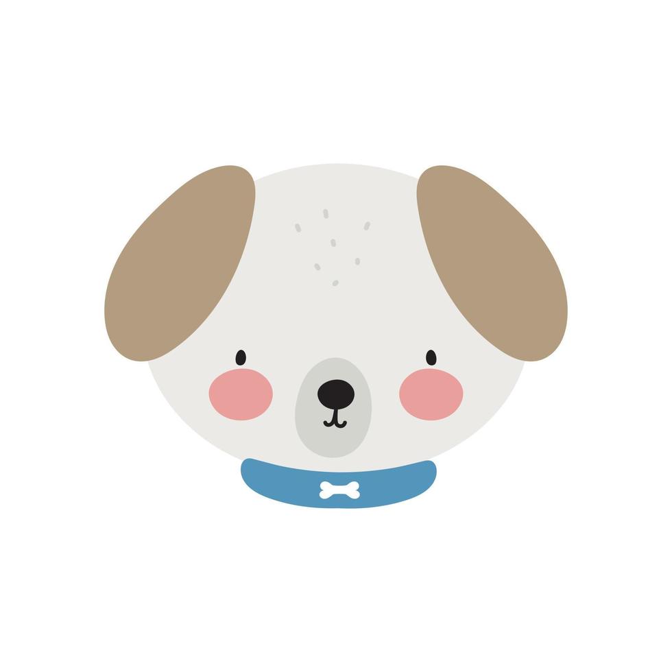 Cute Dog. Cartoon style. Vector illustration. For card, posters, banners, books, printing on the pack, printing on clothes, fabric, wallpaper, textile or dishes.