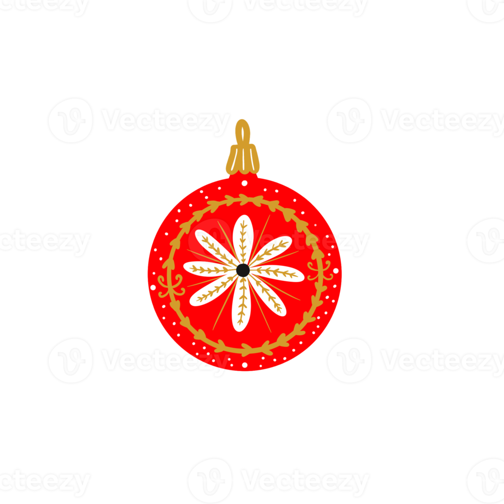 Red Flower Christmas Ball png