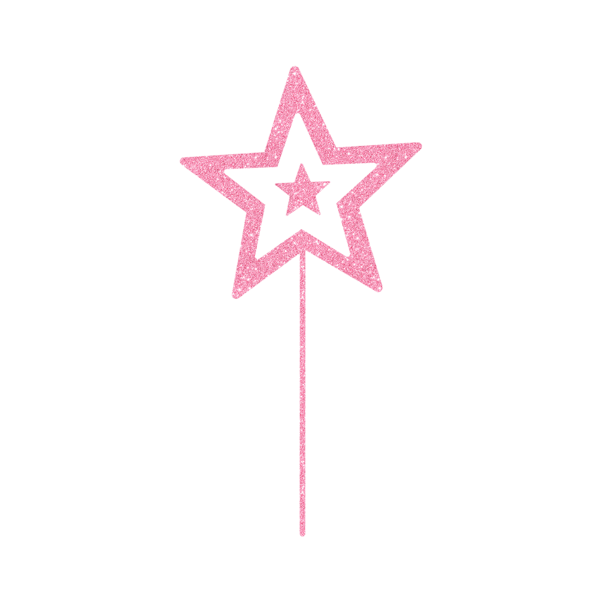 Pink glitter star stick 14967949 png