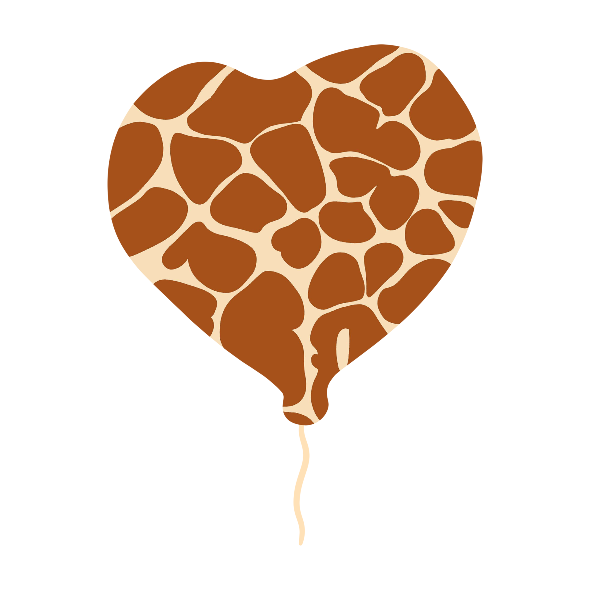 Free Giraffe Pattern Heart Balloon 14967982 PNG with Transparent Background